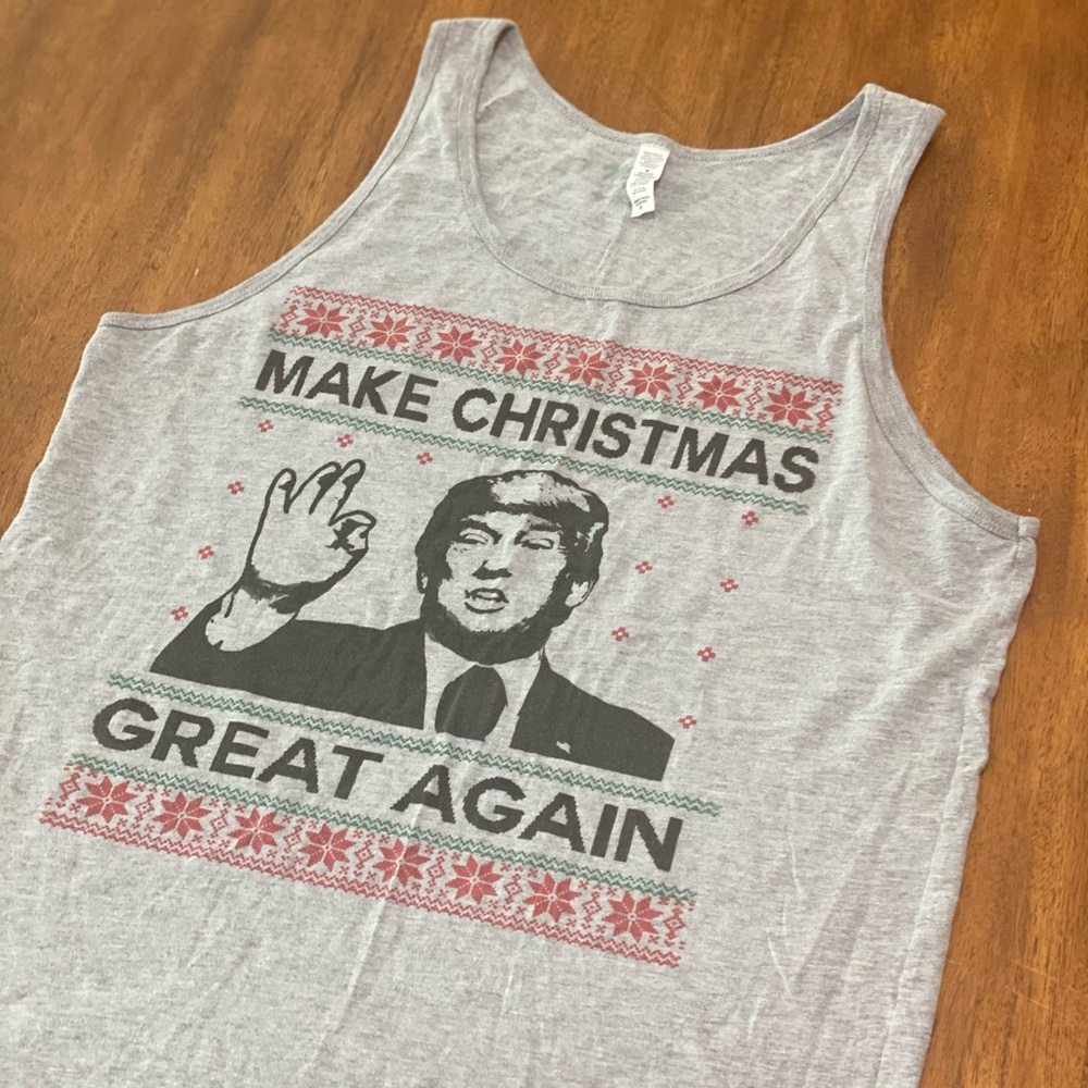 Merica Supply Co Make Christmas Great Again Tank Top M Mens Holiday Trump Shirt
